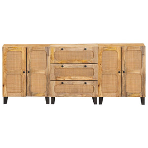 vidaXL Sideboard 3 pcs Brown 180 x 33 x 75 cm Solid Mango Wood