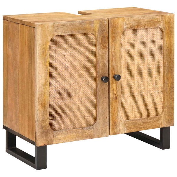 vidaXL Bathroom Cabinet Sets with Storage 2 pcs Brown Solid Mango Wood