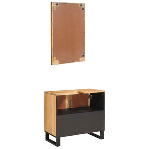 vidaXL Bathroom Cabinet Sets with Storage 2 pcs Brown Solid Mango Wood