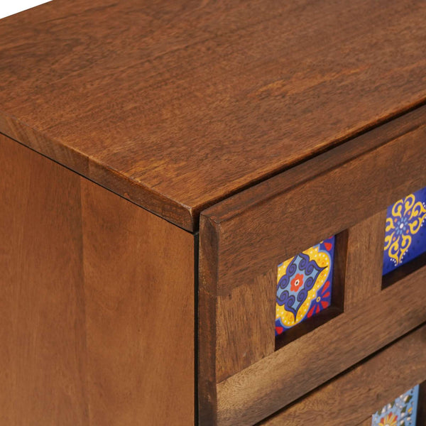 Sideboard 2er Set Walnuss Mango Massivholz