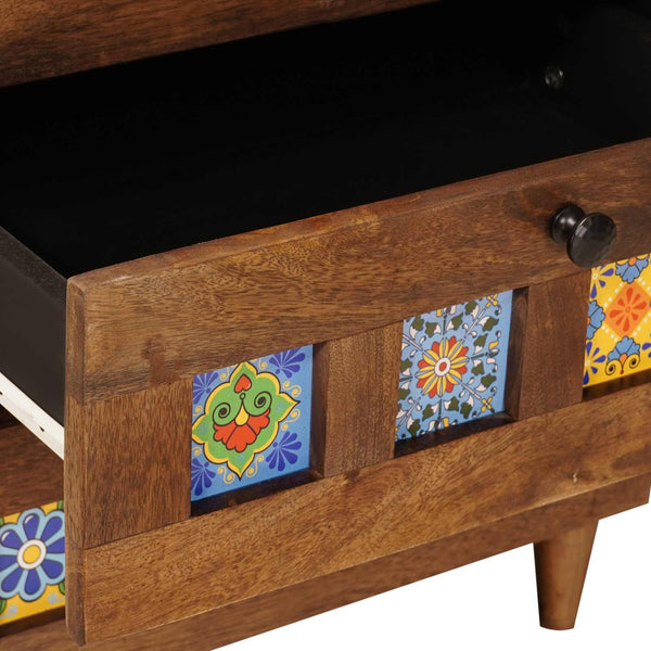 Sideboard 2er Set Walnuss Mango Massivholz