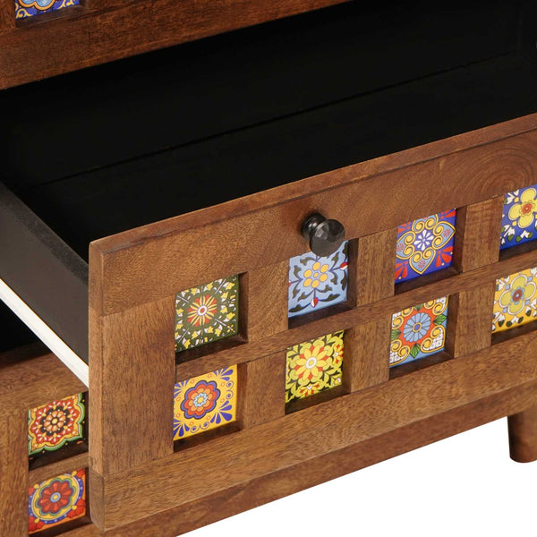 Walnuss Sideboard Mango Massivholz 60 cm