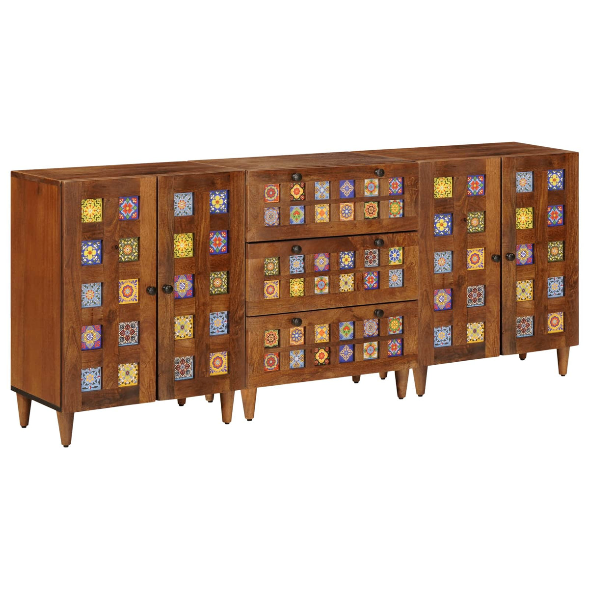 Walnuss Sideboard Mango Massivholz 60 cm