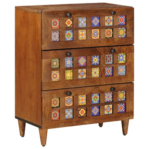 Walnuss Sideboard Mango Massivholz 60 cm