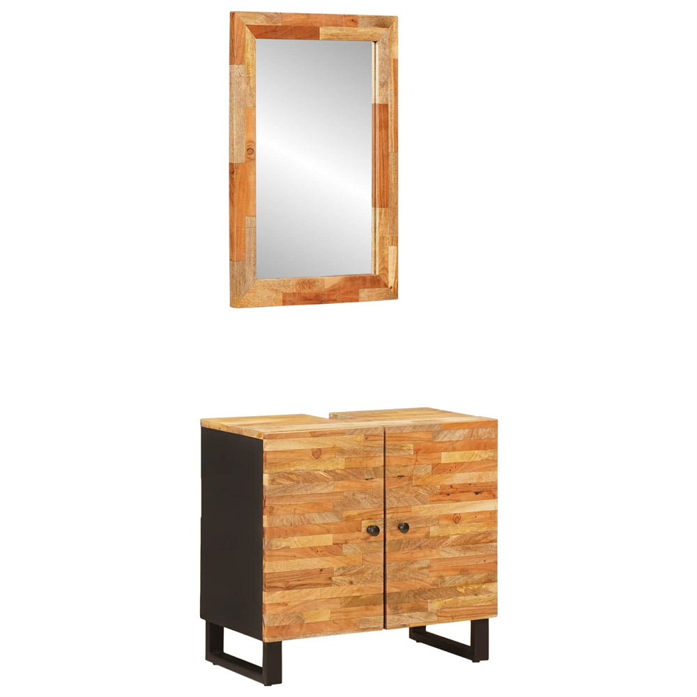 Badezimmer Set Mango Massivholz 2-teilig