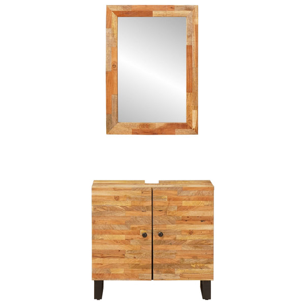 Badezimmer Set Mango Massivholz 2-teilig