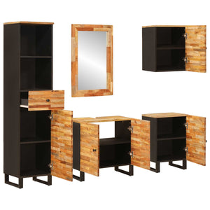 Badezimmer Set Mango Massivholz 5-teilig