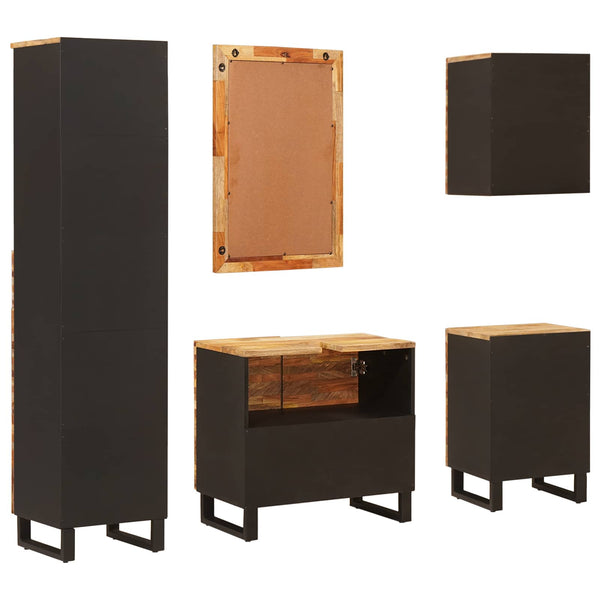 Badezimmer Set Mango Massivholz 5-teilig