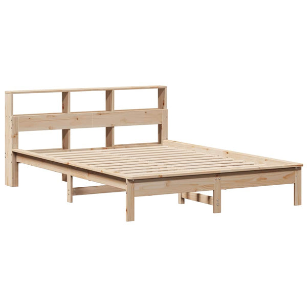 vidaXL Solid Wood Bed with Shelf without Mattress 120x200 cm Pine