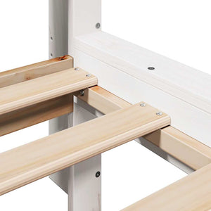 vidaXL Solid Wood Bed with Shelf without Mattress White 100x200 cm Pine