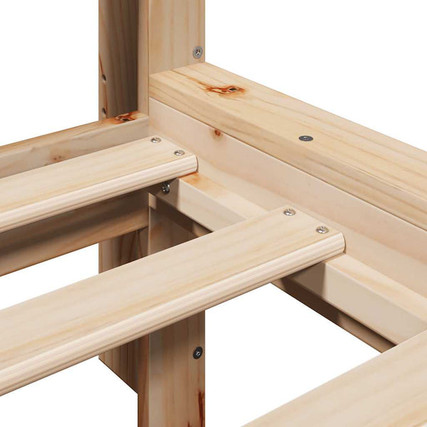 vidaXL Solid Wood Bed with Shelf without Mattress 120x190 cm Pine