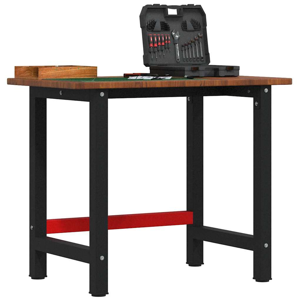 Werkbank Dunkelbraun Eiche Massivholz 100x60 cm