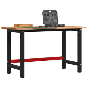 Werkbank Hellbraun 140 cm Eiche Massivholz