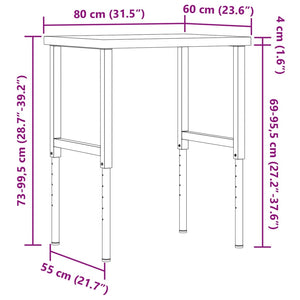 Werkbank Akazie Massivholz 80x60 cm