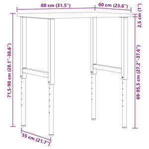 Werkbank Eiche hellbraun, 80 cm