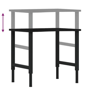 Werkbank Dunkelbraun Eiche Massivholz 80x60 cm