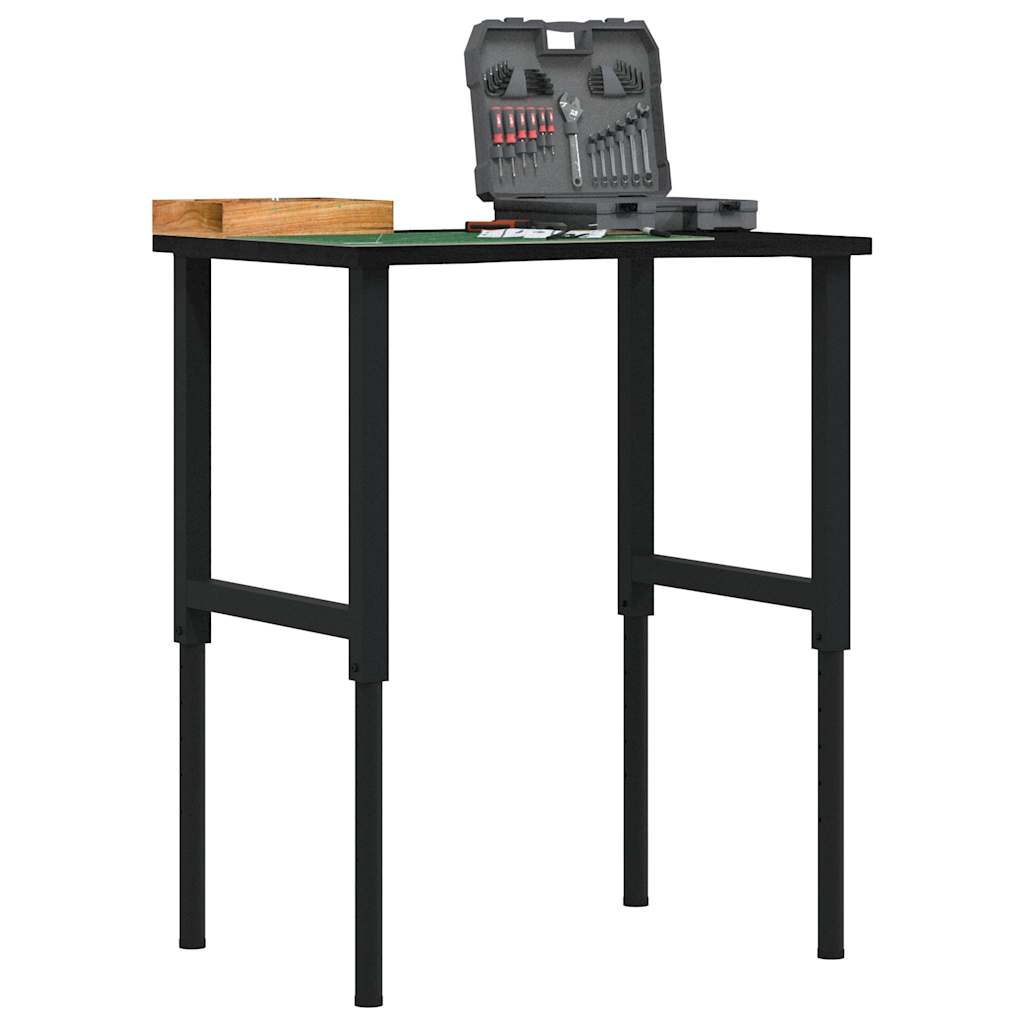 Werkbank Dunkelbraun Eiche Massivholz 80x60 cm