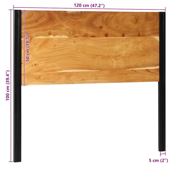 Kopfteil 120 cm Akazie Massivholz & Eisen