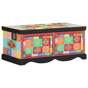 Mehrfarbiger Couchtisch Mango Massivholz 90x50 cm