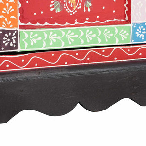 vidaXL Chest of Drawers with Door Multicolour 30 x 30 x 90 cm Solid Mango Wood