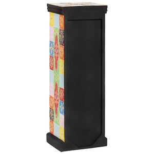 vidaXL Chest of Drawers with Door Multicolour 30 x 30 x 90 cm Solid Mango Wood