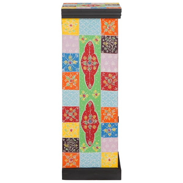vidaXL Chest of Drawers with Door Multicolour 30 x 30 x 90 cm Solid Mango Wood