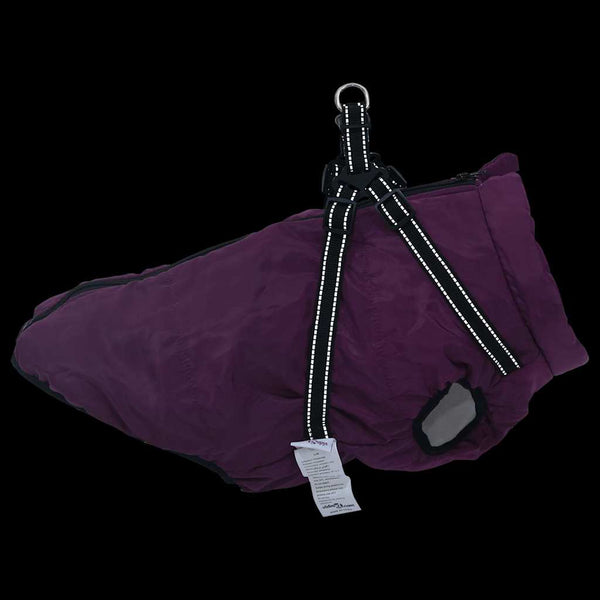 vidaXL Dog Coat with Harness Waterproof Reflective Purple L48