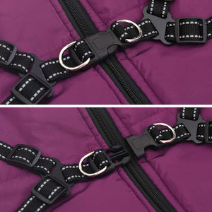 vidaXL Dog Coat with Harness Waterproof Reflective Purple L48