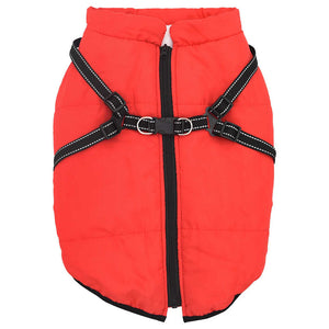 vidaXL Dog Coat with Harness Waterproof Reflective Red L44