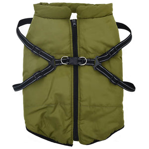 vidaXL Dog Coat Harness Waterproof Reflective Army Green L44