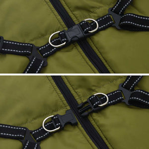 vidaXL Dog Coat Harness Waterproof Reflective Army Green L44