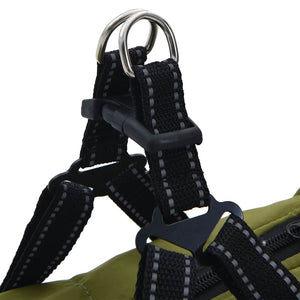 vidaXL Dog Coat Harness Waterproof Reflective Army Green L44