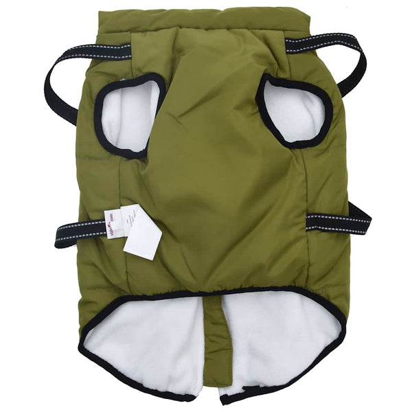 vidaXL Dog Coat Harness Waterproof Reflective Army Green L52
