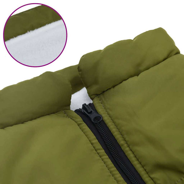 vidaXL Dog Coat Harness Waterproof Reflective Army Green L52