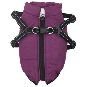 vidaXL Dog Coat with Harness Waterproof Reflective Purple L32