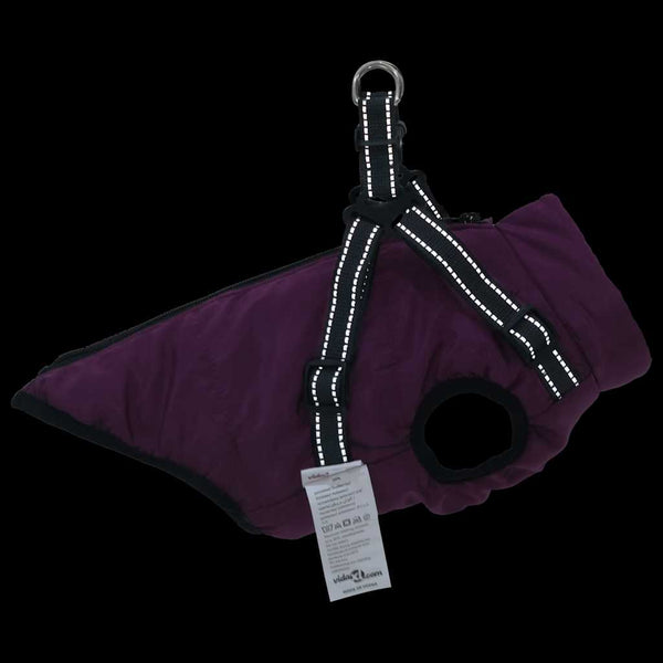 vidaXL Dog Coat with Harness Waterproof Reflective Purple L32