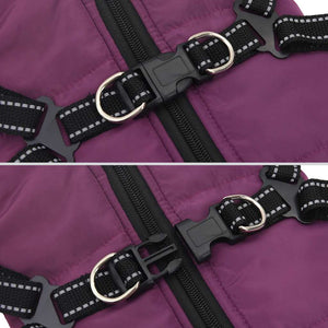 vidaXL Dog Coat with Harness Waterproof Reflective Purple L36