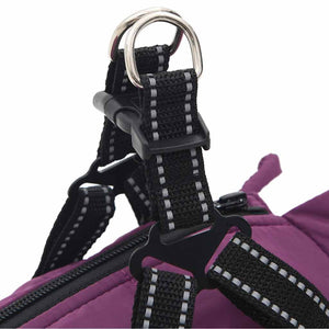 vidaXL Dog Coat with Harness Waterproof Reflective Purple L36