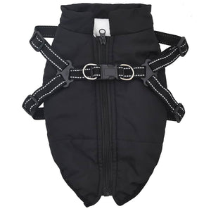 vidaXL Dog Coat with Harness Waterproof Reflective Black L24