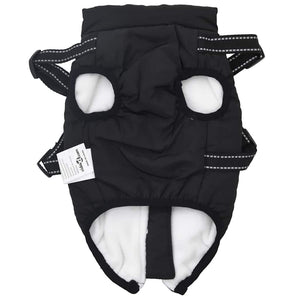 vidaXL Dog Coat with Harness Waterproof Reflective Black L24