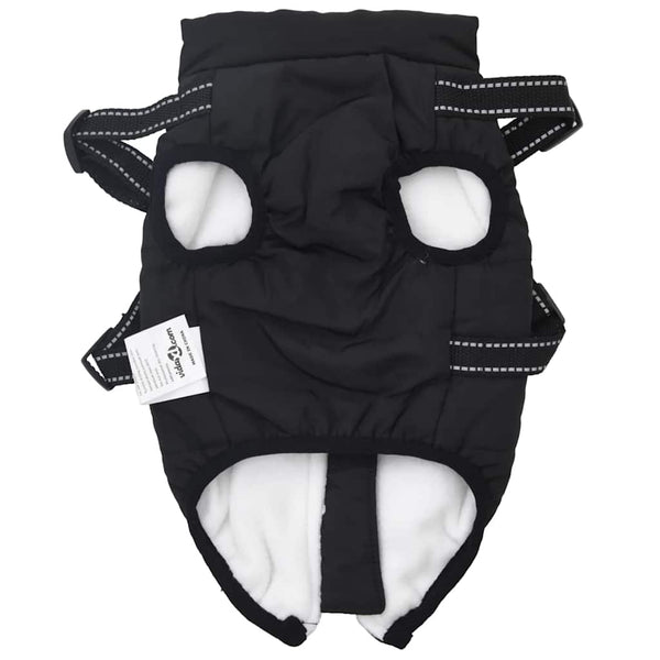 vidaXL Dog Coat with Harness Waterproof Reflective Black L24