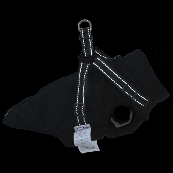 vidaXL Dog Coat with Harness Waterproof Reflective Black L24