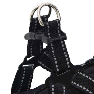 vidaXL Dog Coat with Harness Waterproof Reflective Black L24
