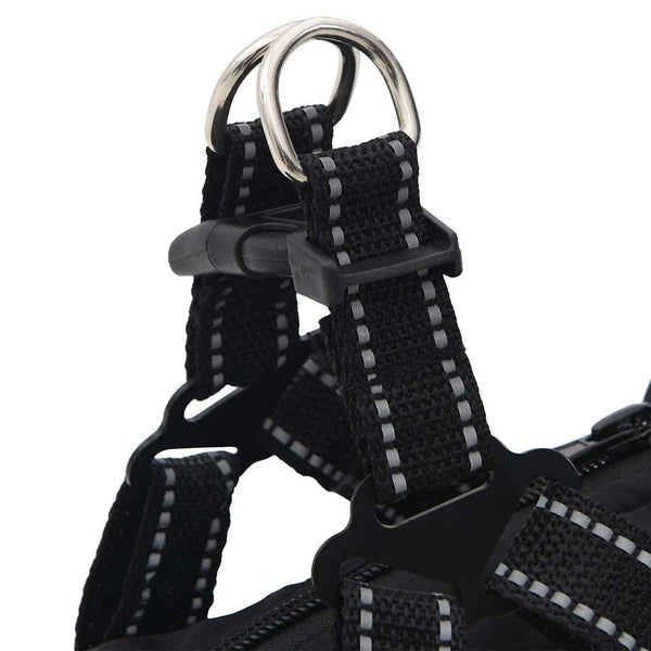 vidaXL Dog Coat with Harness Waterproof Reflective Black L24