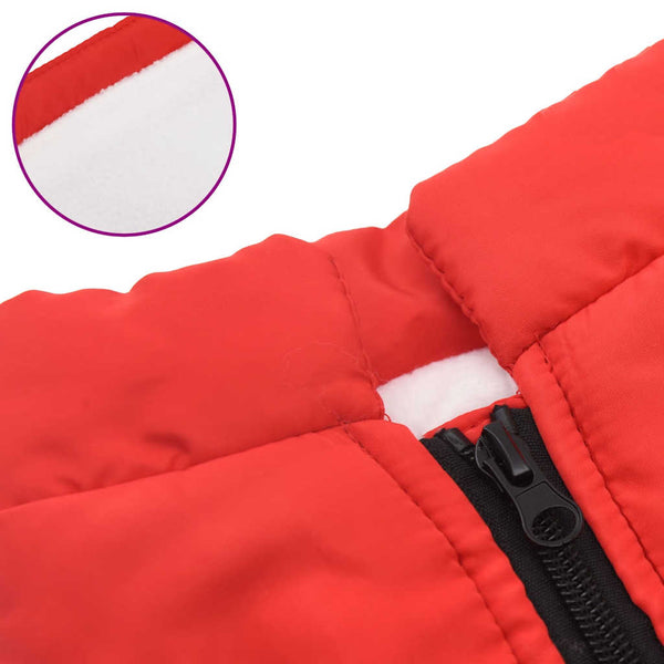 vidaXL Dog Coat with Harness Waterproof Reflective Red L28