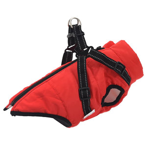 vidaXL Dog Coat with Harness Waterproof Reflective Red L40