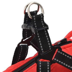 vidaXL Dog Coat with Harness Waterproof Reflective Red L40