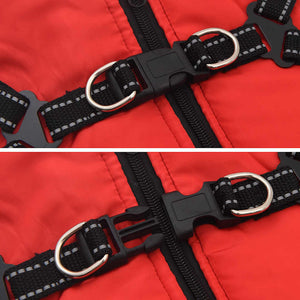 vidaXL Dog Coat with Harness Waterproof Reflective Red L40