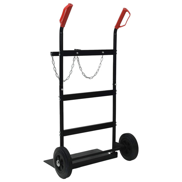 Handwagen Stahl Schwarz Rot 110 cm