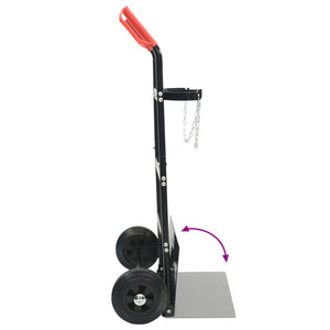 Handwagen Stahl Schwarz Rot 110 cm